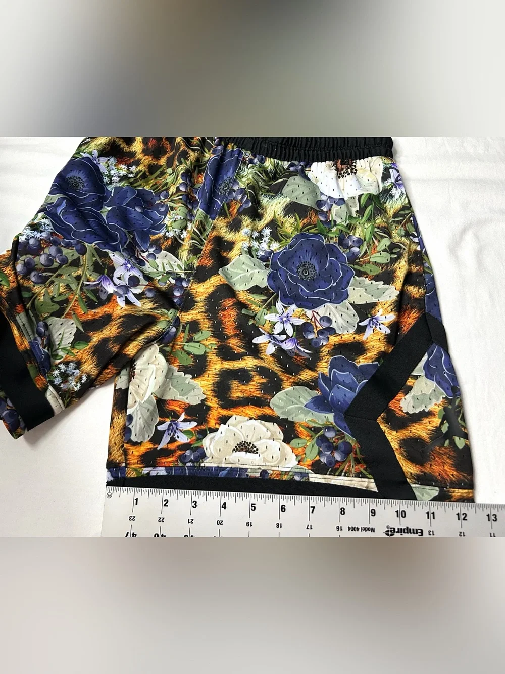 Jordan Diamond Shorts Black Leopard Blue Floral Print Mens L Jungle Unique Rare